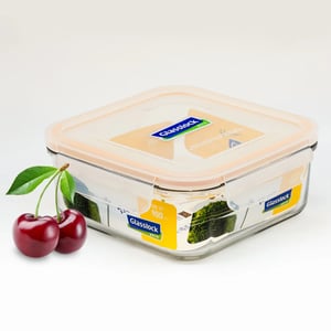 GLASSLOCK CLASSIC AIRTIGHT TEMPERED FOOD CONTAINER - SQUARE - 900 ML, Leak Proof, BPA Free, Microwave & Freezer Safe & Airtight