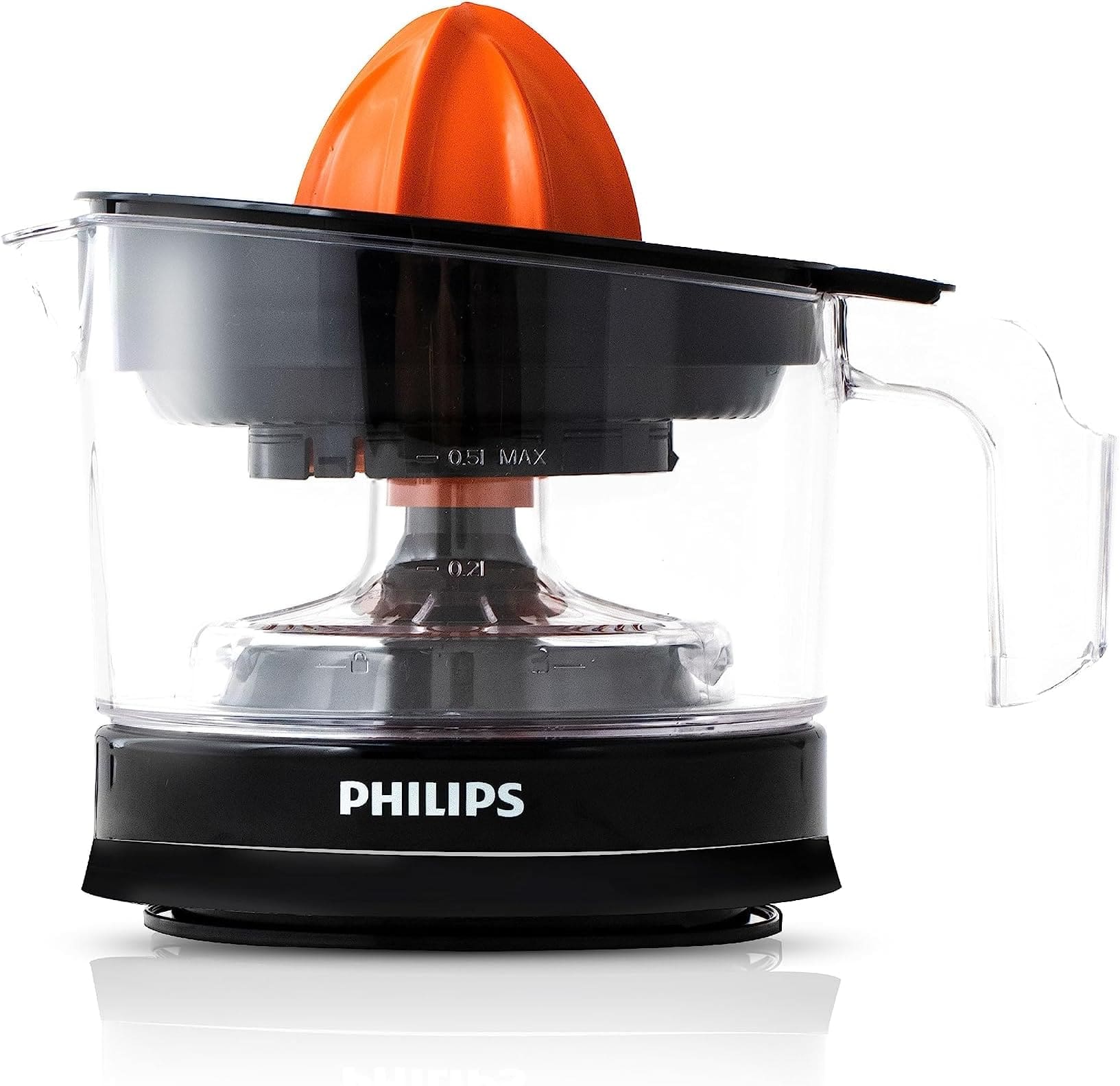 Philips Citrus Press Juicer 25 Watt 0.5 Ltr Transparent - HR2788/00, 2 years warranty