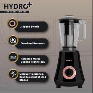 Havells Hydro 1000 watts Mixer Grinder, 4 Jars, 5+2 years warranty image 4
