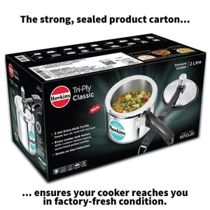 Hawkins Triply 2 Litre Classic Pressure Cooker, Triply Stainless Steel Induction Inner Lid & Small Cooker, Silver (SSTCL20) image 9