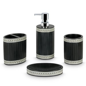 FREELANCE SOHO 4 PCS BATHROOM SET, Premium Bathroom set, PVC Based Stoneware, Lightweigh & Durable - SO02Y