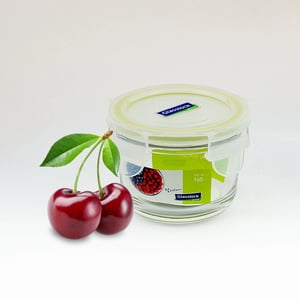 GLASSLOCK CLASSIC AIRTIGHT TEMPERED FOOD CONTAINER - ROUND - 165 ML, Leak Proof, BPA Free, Microwave & Freezer Safe & Airtight
