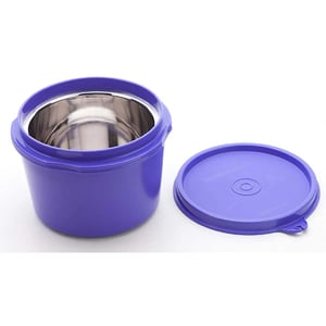 Signoraware Executive Microsafe Steel Container (Big), Inner Steel Container, Leak-Proof, Microwave Safe, Ideal for Office, School & Household Purposes - Violet