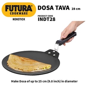 Hawkins Nonstick Dosa Tava – 28 cm (INDT28),  Induction & Gas Compatible, PFOA-Free Non-Toxic Coating for Dosa, Chilla & More image 5