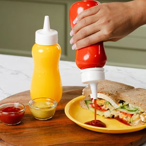 Gluman Sauce Bottle 390, Twist Open & Close Lid Squeeze Bottle, Ideal for Ketchup, Mayo & Home-made Sauces image 12