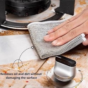 Multipurpose Wire Dishwashing Rags for Wet and Dry Stainless Steel Scrubber Non-Scratch Wire Dishcloth for Washing Dishes Sinks Counters Easy Rinsing Machine Washable Pack of 4 Pcs image 8