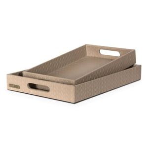 Three Sixty Multipurpose Trays – Set of 2 (1 Large, 1 Medium), Premium Faux Leather Finish image 3