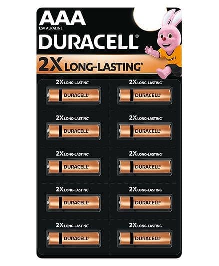 Duracell Chhota Power Alkaline AAA Batteries 10 Pieces - 1.5 V Long Lasting Power, Ideal For Toys, Clock, Remotes & More — Bihari Bartan Bhandar