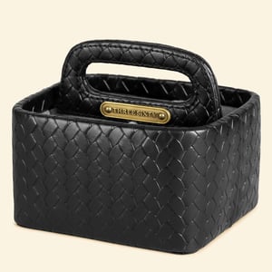 Three Sixty Multi-Purpose Caddy, Premium Faux Leather, Desk, Dining & Remote Organizer, Elegant Utility Storage image 8