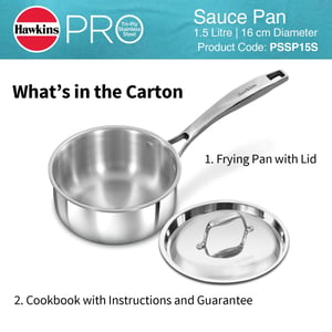 Hawkins Pro 1.5 Litre Sauce Pan, Tri-Ply Stainless Steel Tea Pan/Milk Pan with Stainless Steel Lid, Silver (PSSP15S) image 12