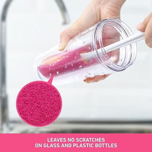 Scotch Brite Bottle Cleaning Brush | Angular Reach, Non-Scratch Antibacterial Scrubber for Wide-Mouth Bottles image 3