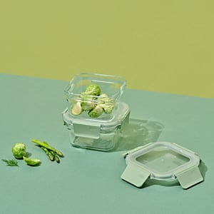 GLASSLOCK PURE AIRTIGHT TEMPERED FOOD CONTAINER - SQUARE - 160 ML, Leak Proof, BPA Free, Microwave & Freezer Safe & Airtight image 2