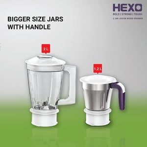 Havells Hexo 1000 Watts Juicer Mixer Grinder (JMG), 2 Jar, Heavy Duty Mixer image 2