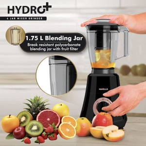 Havells Hydro 1000 watts Mixer Grinder, 4 Jars, 5+2 years warranty image 3
