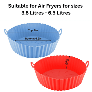 Air Fryer Silicone Basket Liners – Reusable, Heat Resistant, Food-Grade, Set of 2 (Round, Multicolor) image 4