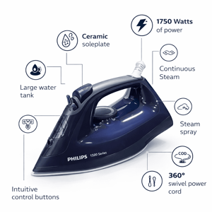 Philips DST1520/20 Steam Iron, 1750 Watts Steam Iron, 2 Years Warranty image 2