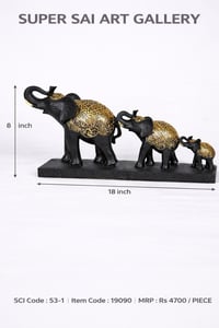 Elephant Family Figurine on Base