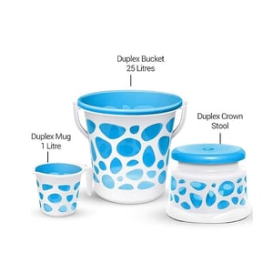 Milton Duplex Spa 3 Pcs Set, Includes Bucket, Mug & Stool, Trendy Bathroom Set for everyday use image 2