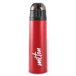Milton Crown Thermosteel Water Bottle, 12 Hours Hot & Cold  - Red - 900 ml