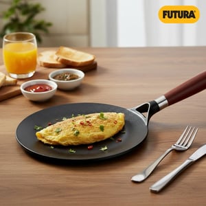 Hawkins Futura 22 cm Cast Iron Tava, Cast Iron Tawa for Roti, Cast Iron Cookware for Kitchen, Black (CIT22) image 2