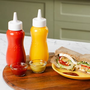 Gluman Sauce Bottle 390, Twist Open & Close Lid Squeeze Bottle, Ideal for Ketchup, Mayo & Home-made Sauces image 10