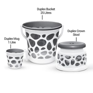 Milton Duplex Spa 3 Pcs Set, Includes Bucket, Mug & Stool, Trendy Bathroom Set for everyday use image 6