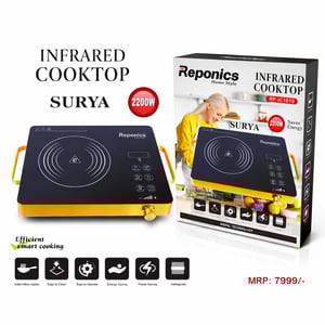 Surya Reponics Infrared Cooktop, All Utensils Compatible, 2200 watts Power Efficient Cooking