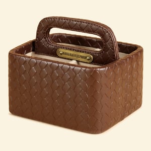 Three Sixty Multi-Purpose Caddy, Premium Faux Leather, Desk, Dining & Remote Organizer, Elegant Utility Storage image 2
