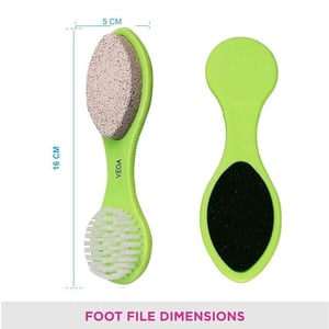 VEGA 3 In 1 Pedicure Brush Kit Tool for Cleanse, Scrub & File Dead Skin image 2