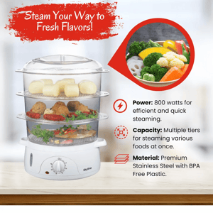 Skyline Electric Food and Vegetable Steamer, 3 tier image 3