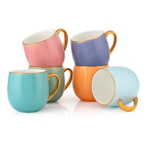 JCPL Charlie Gold Electric Coffee & Tea Mug, Set of 6, Lightweight & Elegant for everyday use image 2