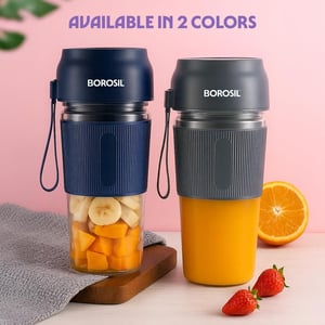 Borosil NutriGrip Blue Portable Blender | 40W Low-Noise DC Motor | 300ml Unbreakable PC Jar | USB Rechargeable | Turbo 6 Blade Action | Smoothies, Shakes, Soft Fruit, Protein Mix | 1 Year Warranty image 7