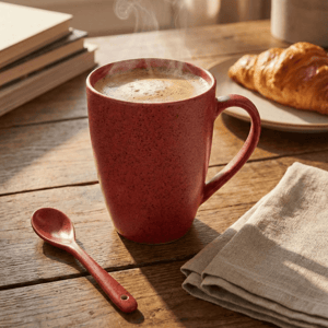 Tatva Ceramic Spotted Mug, 1N 300 ml Ceramic Mug Ideal for Tea & Coffee - Red