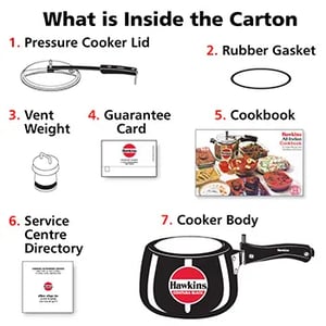 Hawkins Contura Black Pressure Cooker, Hard Anodised Body, 5 year warranty* image 3