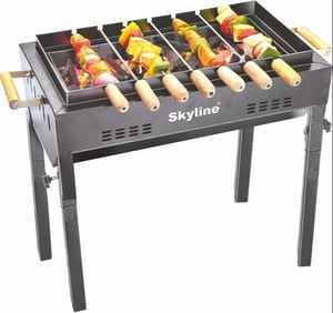 Skyline Garden Charcoal Barbeque with 7 Skewers