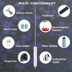 Long Straw Cleaning Brush Stainless Steel (Pack of 2 Pcs) image 4