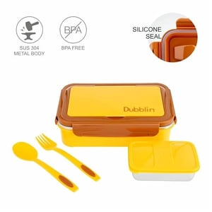 Dubblin Buffet Lunch Box, Stylish & Compact with separate Spoon & Fork Compartment, Well suited for school use image 7