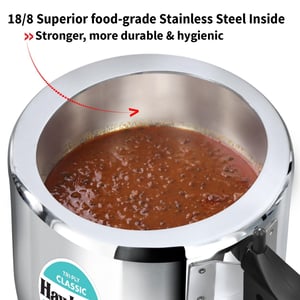 Hawkins Triply 3 Litre Classic Pressure Cooker, Triply Stainless Steel Induction Inner Lid & Tall Design Cooker, Silver (SSTCL3T) image 4