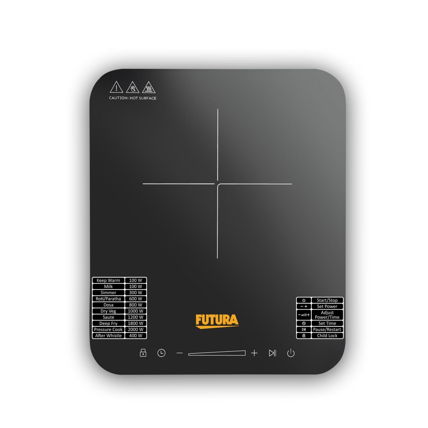Hawkins Futura Single Induction Hob, 2000-W Cooktop Designed for Indian Cooking, 1 Year Warranty (FIC1A1)