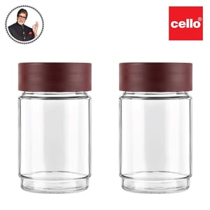CELLO Modustack Glassy Storage Jar – 750 ml (Set of 2), Stackable Airtight Glass Jars, Ideal for Snacks, Pulses, Dry Fruits & Pantry Storage image 2