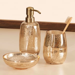 Obsessions Prism 3 Pcs Bathroom Set Glass Bath Golden