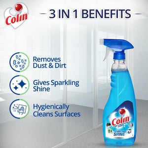 Colin Glass & Multi-Surface Cleaner Spray, 500 ml | Streak-Free Spotless Shine with Lemon Fragrance for Mirrors, Appliances & Car image 3