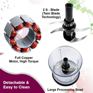 Inalsa Bullet Inox Chopper 450 Watts, 2 years Warranty image 6
