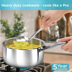 Hawkins Pro 2.5 Litre Sauce Pan, Triply Sauce Pan with Stainless Steel Handle and Stainless Steel Lid, Silver (PSSP25S) image 2