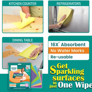 UNIQUE Reusable Washable Absorbent Cellulose Sponge wipes (Pack of 5) image 6