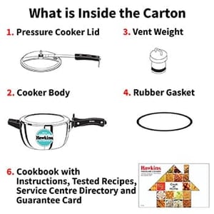 Hawkins Tri-Ply Stainless Steel 3.5 Liters Pressure Cooker (HSST35), Ideal for 3-4 people image 2