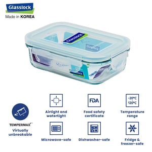 GLASSLOCK CLASSIC AIRTIGHT TEMPERED FOOD CONTAINER - 400 ML, Leak Proof, BPA Free, Microwave & Freezer Safe & Airtight image 3