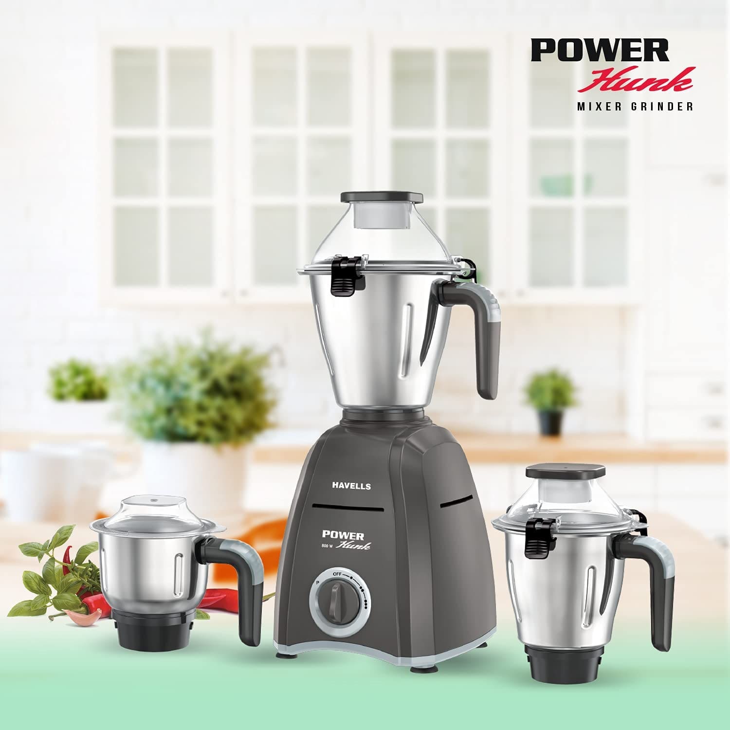 Havells Power Hunk 3 Jar 800 W, 7 years Motor Warranty, 2 Year Product Warranty