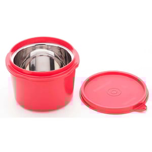 Signoraware Executive Microsafe Steel Container (Big), Inner Steel Container, Leak-Proof, Microwave Safe, Ideal for Office, School & Household Purposes - Red