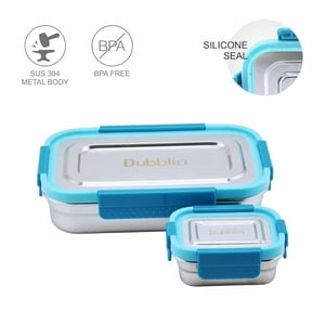 Dubblin Dine Out Senior Lunch Box, Stainless Steel Body, Compact & Sturdy, Ideal for School & Office image 6